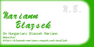 mariann blazsek business card